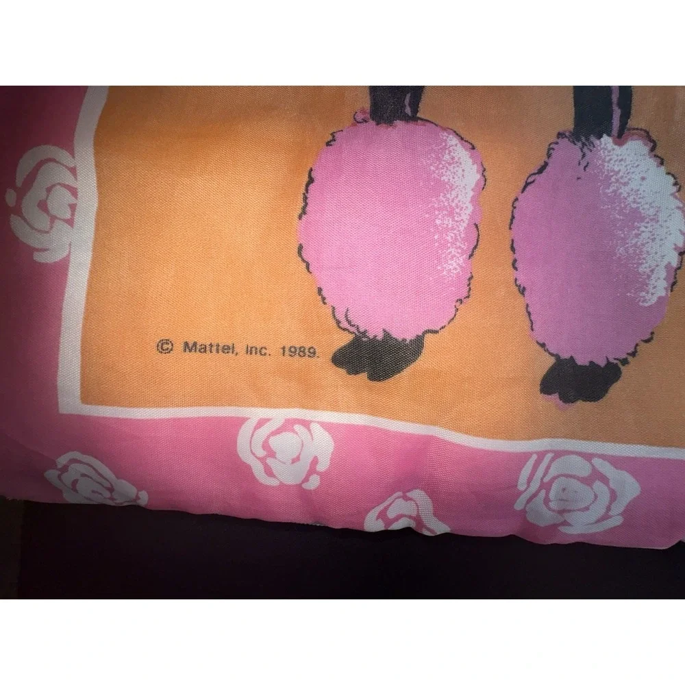 Vintage 80s Barbie Poodle Pink Sleeping Bag Camping Kids Blanket 53x28”
